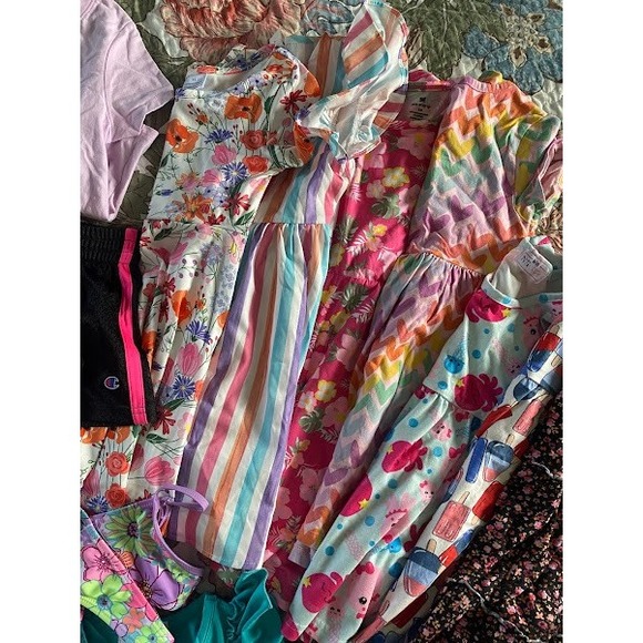Girls Summer Clothing Lot Champion Old Navy Denim Overalls Dress Shorts Swim 5T - Picture 10 of 13